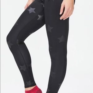 TEREZ Black Tonal Star Foil UpLift Leggings